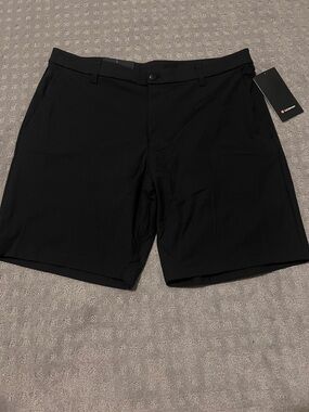 lululemon athletica Men's Black Performance Flat-Front Shorts